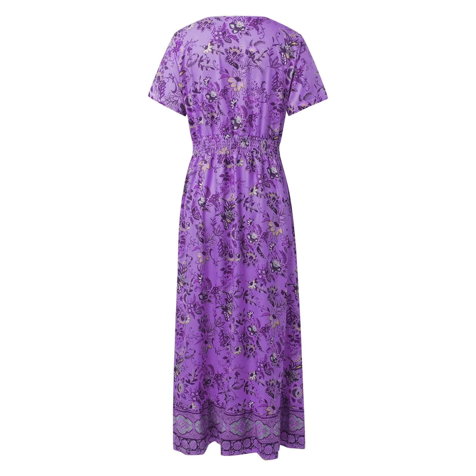 "Dalia" - Langes Damen Blumenkleid mit V-Ausschnitt