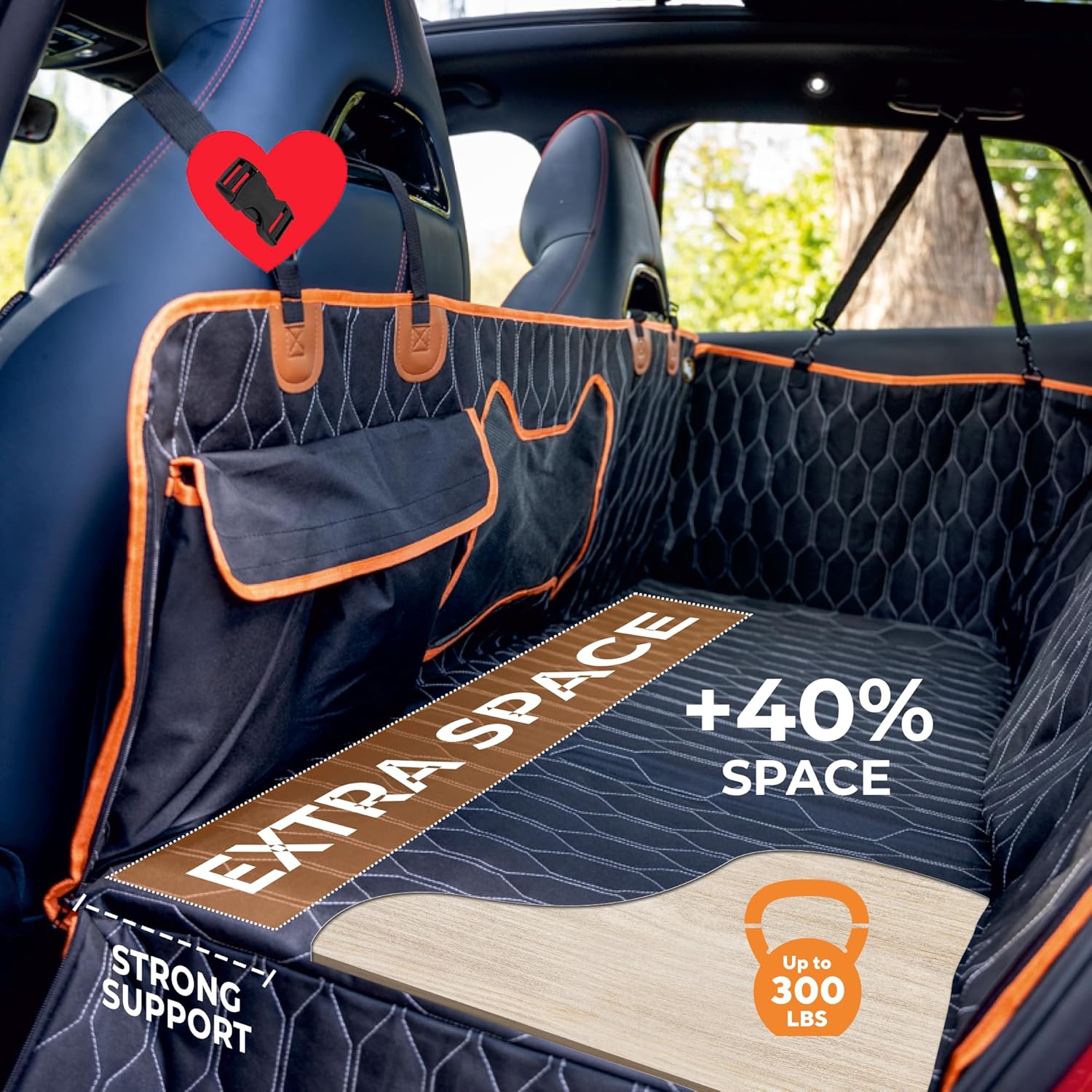 Premium Rückbank-Schoner mit stabilen Boden