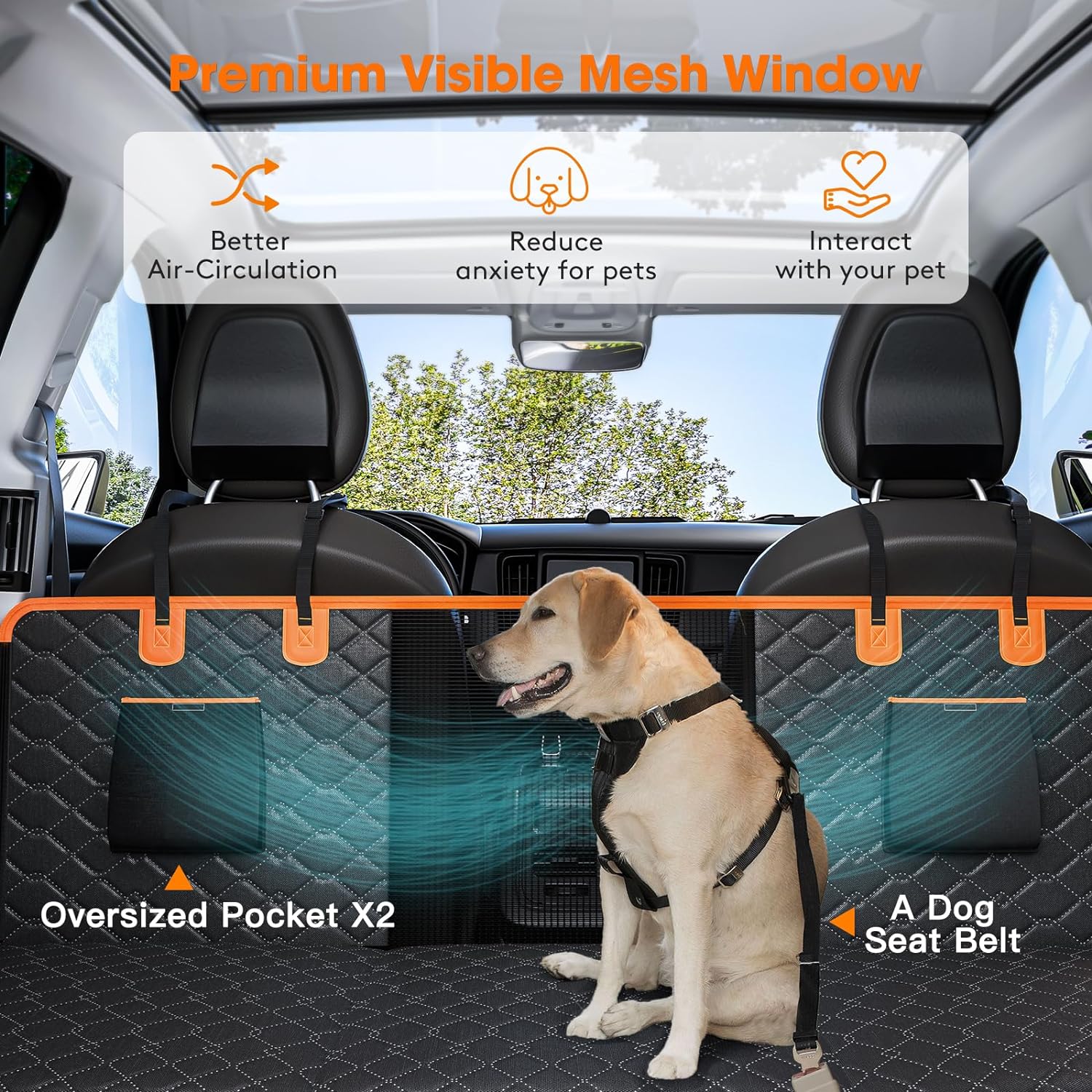 Premium Rückbank-Schoner mit stabilen Boden